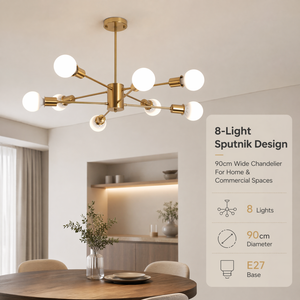 Modern Iron Chandelier Gold Finish 8 <b>Light</b> E27 Ceiling Mounted For <b>Dining</b> Room Living Room Commercial Indoor Lighting - Product Image 2