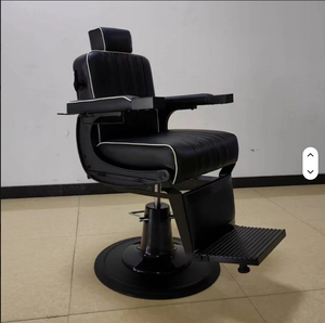 Durable Synthetic <b>Leather</b> Barber Chair, Business Style Modern 360 Degree Rotating Reclining Hydraulic <b>Pump</b> - Product Image 5