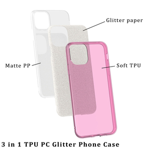 3 trong 1 TPU PC long lanh Tấm vỏ bảo vệ điện thoại di động Trường hợp đối với <span class=keywords><strong>iPhone</strong></span> 16 Pro Max 16 16 cộng với 15 14 13 - Product Image 2