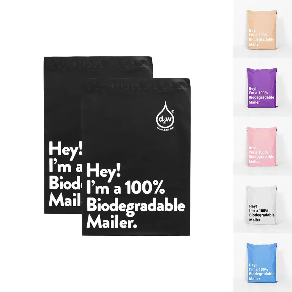 Logotipo personalizado Impresión Poly Ecológico Biodegradable Sobre Envío Embalaje Blanco Poly Mailer Bolsa de correo para ropa