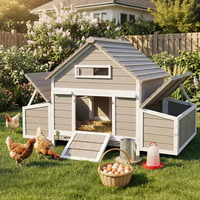 Gallinero de Madera Simple para Exteriores, Resistente a la Intemperie, con Nidos para 3+ Gallinas