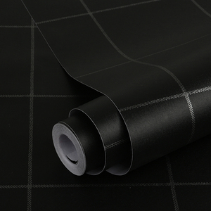 สติกเกอร์ติดผนังลายตารางสีขาวเรียบง่าย กันน้ำ วัสดุ PVC สีดำ สำหรับตกแต่งโรงแรม บ้าน ห้องนั่งเล่น - Product Image 4