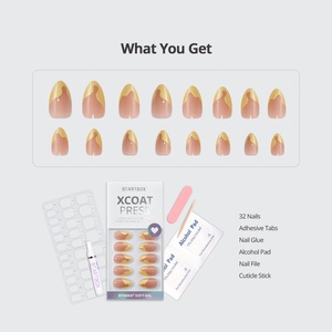 BTArtbox XCOAT Faux Ongles à Presser French Manucure Courts Amande en Gel Souple Faits Main Vente en Gros pour l'Été avec Colle - Product Image 5