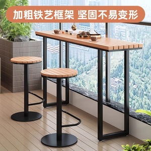 Set da Pranzo Alto da <span class=keywords><strong>Esterno</strong></span>/Interno con Tavoli e Sedie, Stile Trendy <span class=keywords><strong>per</strong></span> Bar e Caffetterie, Montaggio <span class=keywords><strong>a</strong></span> Parete, in Metallo Anticorrosione e Impermeabile - Product Image 3