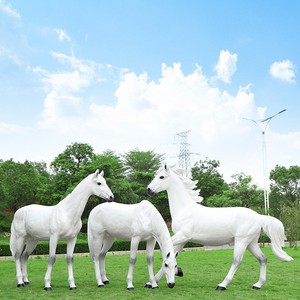 أبيض في محاكاة رياض الأطفال راتنج ديكور حيوانات الحرف للحديقة فناء الحديقة في الهواء الطلق العام الجديد - Product Image 4