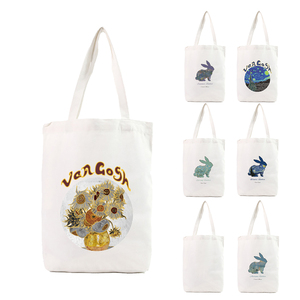 Gahumi Custom <b>Folding</b> Cotton Canvas Shopping <b>Bag</b> Color-Printed Cartoon Pattern with Creative Logo - Product Image 5