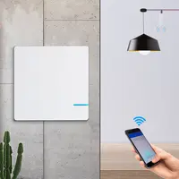 Akıllı ev SolutionHotel kablosuz uzaktan kumanda hiçbir kablolama elektrik duvar Switch1 gang 1way Push Button WiFi akıllı ışık anahtarı