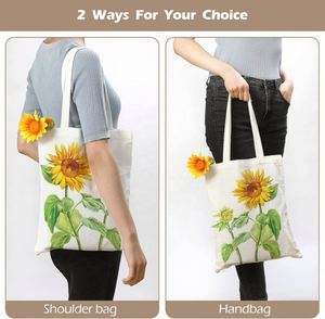 Bolsos de Mano Estilo Coreano, Bolsos de Mensajero Personalizados de Lona de Algodón Orgánico, Bolsos de Compras para Estudiantes y Mujeres, de Lujo - Product Image 4