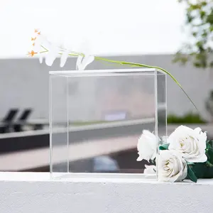 HQ Acrylic wedding wishing well box elegant card box DIY money box for birthday Bridal Shower Party
