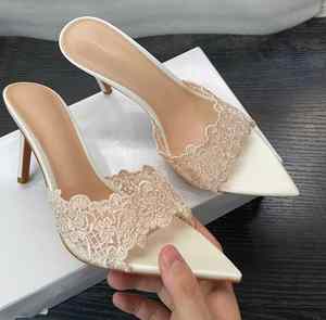 2025 Summer Huizhou Collection European American Fashion High Top Open Back Mesh Upper Super High Thin <b>Heels</b> Sandals Pointed Toe - Product Image 6