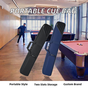 Estuche duradero de Oxford para tacos de billar, caja para 1/2 taco, bolsa blanda con bolsillos con cremallera, correa ajustable para viaje y almacenamiento, negro - Product Image 2