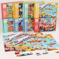 Vente en gros de 100 pièces de puzzle éducatif pour enfants boîte en métal puzzle boîte en papier éducation précoce jouets en bois en stock