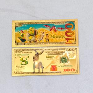Billet de banque plaqué or <span class=keywords><strong>Shrek</strong></span>, monstre, feuille d'or, pièce commémorative, objet de collection, souvenir - Product Image 2