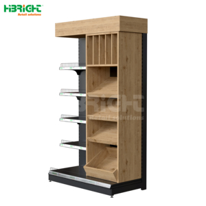 Serie de Exhibidores de Estilo Mixto Moderno de Madera y Metal de Alta Luminosidad para Supermercados y Tiendas Minoristas - Product Image 1