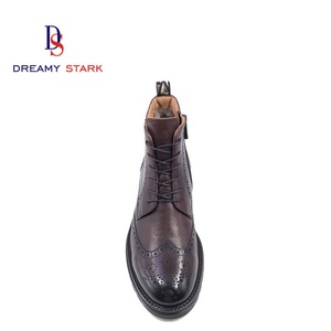 Nuevas Botas de Vestir Formales y Casuales de Cuero Vacuno Marrón de Alta Calidad con Cordones para Hombre, Zapatos Genuinos para Boda - Product Image 2