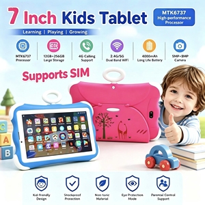 <span class=keywords><strong>Tablette</strong></span> <span class=keywords><strong>pour</strong></span> enfants la plus vendue de 7 pouces avec double SIM et Wi-Fi, Android 13, MTK 6737, 12 Go + 256 Go, batterie 4000 mAh <span class=keywords><strong>pour</strong></span> l'apprentissage des enfants - Product Image 1