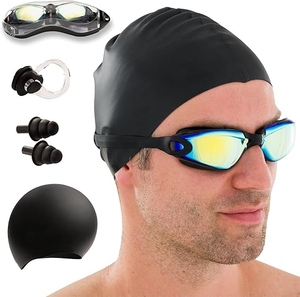 Lunettes de <span class=keywords><strong>natation</strong></span> HD personnalisées avec logo, anti-buée, protection UV, pour adultes, hommes et femmes, compétitions, silicone - Product Image 1