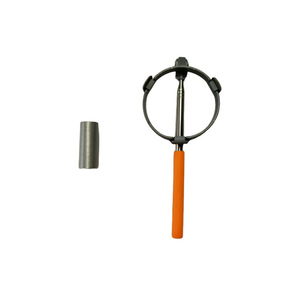 Recogedor de excrementos de perro extensible de acero inoxidable con mango naranja para la eliminación de desechos de mascotas, diseño duradero - Product Image 1