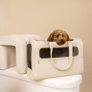 Sac de transport pliable <span class=keywords><strong>en</strong></span> velours côtelé respirant pour chien et chat, sac à dos de voyage approuvé par les compagnies aériennes pour petits <span class=keywords><strong>chiens</strong></span> et chats - Product Image 2