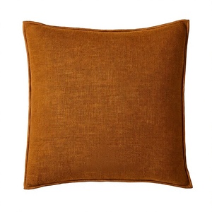 Rust Double Sided 100% Linen Solid Natural Decoration <b>Throw</b> Pillow Sham Cushion Case Soft Pillow <b>Cover</b> From Indian Supplier - Product Image 1