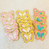 Patchs thermocollants personnalisés papillon brodé sur toile, autocollants 3D à fleurs brodées de sequins pour vêtements – Nouveauté !