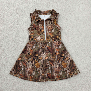 Vestidos Casuales de Verano sin Mangas para Niñas Pequeñas, Cuello Redondo, Estampado Verde Sólido, Transpirables, Hasta la Rodilla, Venta al Por Mayor - Product Image 6