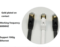 Kabel Lan CAT7 STP FTP datar RJ45 kabel patch Male ke Male kabel jaringan