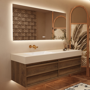 Armoire de toilette de style moderne en MDF de 72 pouces Ensemble de coiffeuse de salle de bain avec <span class=keywords><strong>lavabo</strong></span> mural <span class=keywords><strong>à</strong></span> <span class=keywords><strong>vendre</strong></span> - Product Image 2