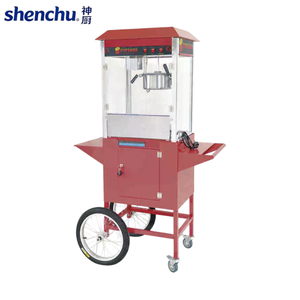 Ticari 220V 1300W Mobil Arabalı Paslanmaz Çelik Kazanlı Patlamış Mısır Makinesi Sokak Satışı İçin - Product Image 1