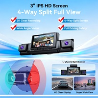 Cámara para Auto ADINKAM 4G SIM de 4 Canales, Frontal 2K+1080P*3, Anti-Robo, Alerta Instantánea a través de la Aplicación, DVR para Vehículo con Vista en Vivo y Almacenamiento en la Nube
