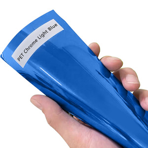 Film de protection de voiture <span class=keywords><strong>chrom</strong></span>é bleu brillant PET à <span class=keywords><strong>installation</strong></span> à sec, anti-rayures, bleu foncé/bleu clair, effet miroir, film de protection de couleur PPF <span class=keywords><strong>chrom</strong></span>é - Product Image 2