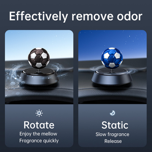Ambientador de coche con diseño de bola de pie al por mayor decoración <span class=keywords><strong>perfume</strong></span> rotación Solar difusor de fragancia de aire de coche salpicadero de coche - Product Image 4