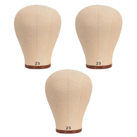 Tête de mannequin en toile et liège pour la fabrication, le séchage, le coiffage et la présentation de perruques, avec support de table à pince 21" 22" 23" 24"