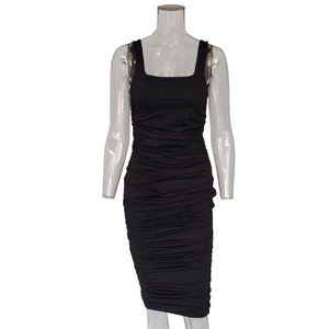 <span class=keywords><strong>Robe</strong></span> Midi Sexy à Vendre Chaude de Haute Qualité, Style Chic pour Femme, Bandage Froncé, <span class=keywords><strong>Devant</strong></span> <span class=keywords><strong>Ouvert</strong></span>, Dos Nu - Product Image 6