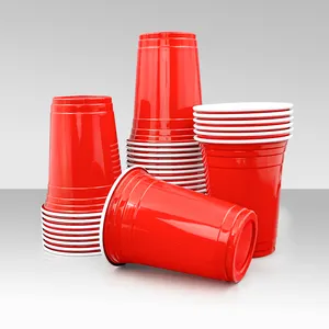 Personalizado Vasos De Plastico Vermelho Copos De Plástico 16Oz Party Copo Descartável Jogo Party Copos Para Beber