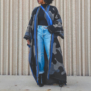 Nuovo <span class=keywords><strong>Cardigan</strong></span> Lungo da <span class=keywords><strong>Donna</strong></span> alla Moda per Autunno Inverno Primavera, Maglione Casual con Blocchi di Colore a Contrasto, <span class=keywords><strong>Giacca</strong></span> da <span class=keywords><strong>Donna</strong></span> - Product Image 2