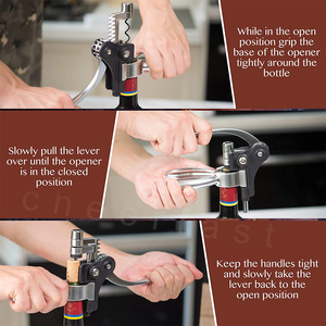 Hottest hộp quà tặng 3 cái công cụ rượu vang đỏ chai corkscrew Hợp kim kẽm LEVER Bunny rượu nút chai vít Opener với Foil Cutter - Product Image 5