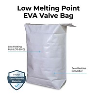 Sacs à valve en EVA résistant à la déchirure, à bas point de fusion, 25 kg, à fond carré, pour emballage industriel de polyéthylène chloré