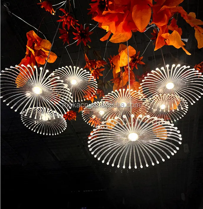 Hot Sale 10 Arms Acrylic Dandelion Chandeliers For Wedding Ceiling Decoration