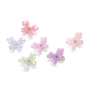 Pinces à cheveux papillon ZiN 7,5 cm en plastique irisé style doux pour femmes et filles - Product Image 1