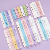 Mécanisme de reliure à anneaux A8 Mini 3 anneaux, couleurs macaron jaune, rose, blanc, mécanisme de reliure en métal, anneaux de reliure A6 A5 A7 6 anneaux, clip pour feuilles mobiles