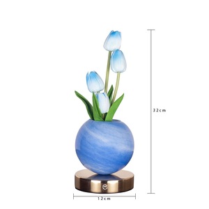 Lámpara de mesa recargable <span class=keywords><strong>USB</strong></span> portátil, atenuación <span class=keywords><strong>LED</strong></span>, transmisión de colores de ensueño, pantalla de tambor moderna, para escritorio, cabecera, vacaciones, Navidad - Product Image 6