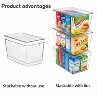 Boîtes de rangement empilables transparentes avec couvercles, boîtes de rangement en plastique de grande capacité avec poignées