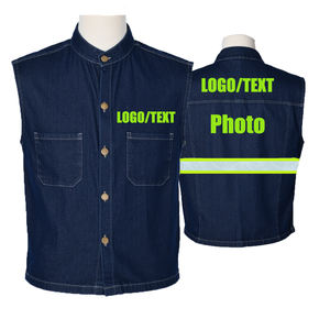 Chaleco de mezclilla luminoso para motocicleta de bicicleta para chaleco de noche para hombres con logotipo personalizado/foto - Product Image 1