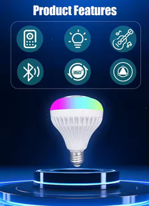 Ampoule LED E27 RGB sans fil avec télécommande, haut-parleur musical intégré, colorée et à intensité variable, pour la décoration de la maison et des fêtes - Product Image 3