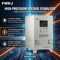 Stabilisateur de tension monophasé 10 KVA à commande entièrement automatique, sortie réglable, écran LCD pour applications de centre de données