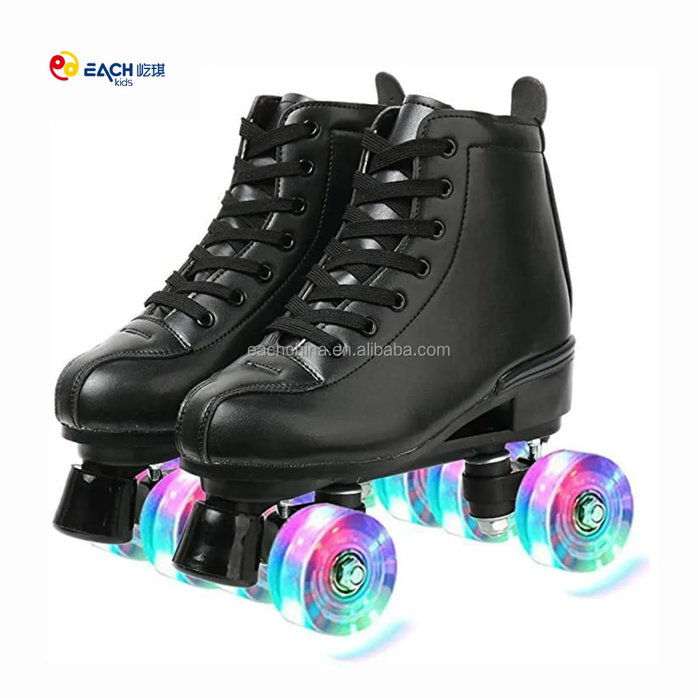 EACH Flashing Roller Skates Two-row Glitter 4 Wheel Women Adults Man Roller Skates Quad Skates