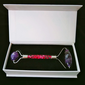 Rouleau de massage facial Huiying pour le visage et le corps, poignée en forme de fleur, rouleau en jaspe <span class=keywords><strong>Picasso</strong></span>, <span class=keywords><strong>prix</strong></span> de gros - Product Image 4