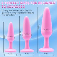 Ensemble de 3 Plugs Anaux en Silicone Gem, 100% Étanche, Écologique, Utilisation Débutant à Avancé, pour Femmes, Hommes, Couples