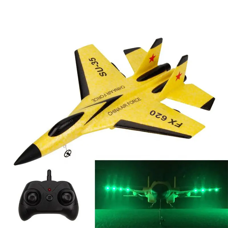 Amiqi Fx620 Flying Bear 2.4G 2Ch Rc Plane Quadcopter Rc Glider Su-35 Aircraft Model Epp Fighter Radio Control Fx620 Toys